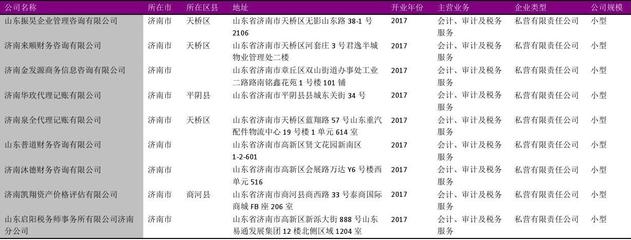 濟南市會計審計及稅務服務行業(yè)企業(yè)名錄2018版535家
